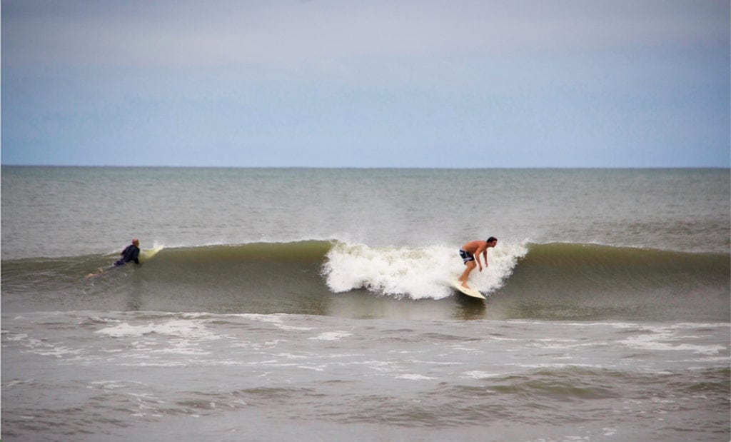 Fun OBX Waves just North of the Avalon Pier. Surf in Surf Out at the Avalon Beach Bungalow OBX